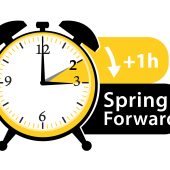 Alarm clock illustrates how to "spring forward" for Daylight Saving Time